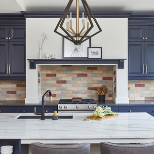 Kitchen of Brick and Contrast