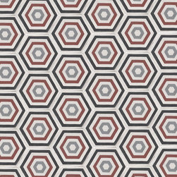 Burgundy Hex Cement Tiles - Wall And Floor Tile
