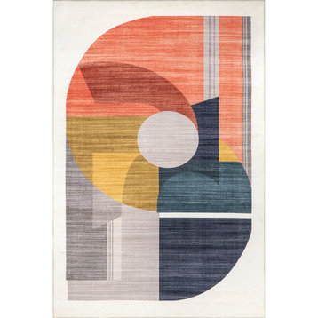 nuLOOM Kairi Abstract Washable Indoor/Outdoor Area Rug, Multicolor 8' x 10'