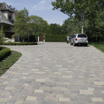 Full Landscape with Patio, Outdoor Kitchen, Stone Driveway and Planting