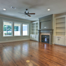 fireplace or shelves