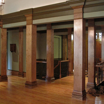 Lines of Distinction . . . faux wood grained columns.