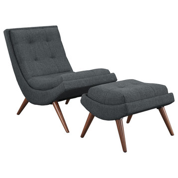 Hotwells Upholstered Fabric Lounge Chair Set, Gray
