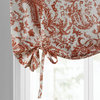 Edina Rust Printed Cotton Tie-Up Window Shade Single Panel, 42W x 63L