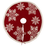 Glitzhome,LLC - 48"H Knited Acrylic Christmas Tree Skirt With Snowflake - This Christmas tree skirt is designed to be placed around the bottom of your Christmas tree as a stylish protector against tree debris and as a mat for presents. This skirt has been designed with most types of Christmas Pine trees in mind, meaning you worry less about sizing and more about how many presents you can fit around the tree! This gorgeous tree skirt makes for the perfect decor for your favorite gift-giving moments at Christmas time.