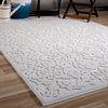 Orian Boucle Indoor/Outdoor Cottage Floral High-Low Area Rug, Ivory