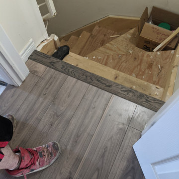 Laminate Installation Over Tile to Extend Our Customers Livingroom