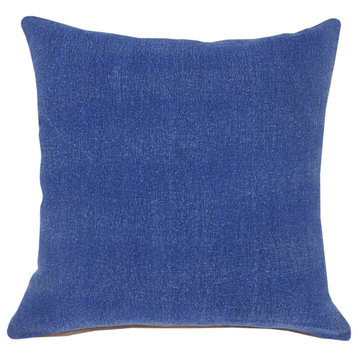 Classic Blue Solid Throw Pillow, 20" X 20"