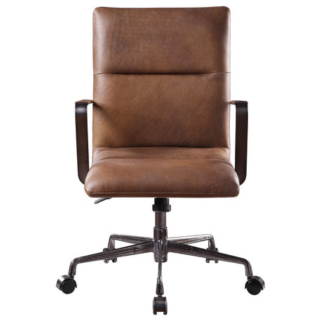 ACME Jairo Executive Office Chair With Lift, Vintage Chocolate Top Grain Leather