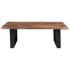 Coast To Coast Imports Brownstone II Wood and Metal Nut Brown Cocktail Table