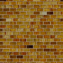 Mantra Mini-Brick Mosaic in Sandalwood Gloss - Tile