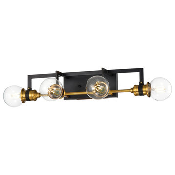 4-Light Oil Rubbed Bronze and Antique Gold Vanity