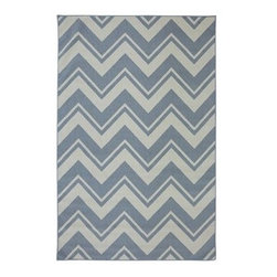 Mohawk Home Outdoor/Patio Pool Zig Zag Rectangular Blue Area Rug - Area Rugs