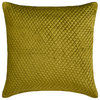 Green Velvet Textured Quilted 14"x14" Throw Pillow Cover - Chartreuse Energy