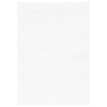 Safavieh Tahoe Shag Tho670A Solid Color Rug, White, 6'7"x8'7"