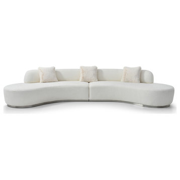 Whiteline Modern Living Perla Sofa, White