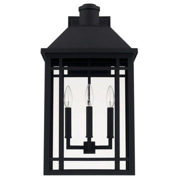 Braden 3-Light Outdoor Wall Lantern, Black