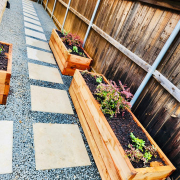 Side Yard Transformation with Custom Cedar Planter Boxes