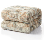 Tache Home Fashion - Tache Super Soft Brown Russian Lynx Faux Fur Throw Blanket, 63"x87" - Snuggle up by the fire with the Russian Lynx Faux Fur Blanket or in bed with our amazingly warm cruelty free faux fur throw. Perfect for freezing nights to overnight guest and everything in between. This elegant throw is the perfect accessory for your bed whether is twin, full, queen, or King size, it will add an elegant look to any room is the ultimate luxury and comfort. This ultra-thick faux fur blanket lined is made with the finest European textiles. It is available in two generous sizes: 50" x 60", and 63" x 87". Looks great everywhere and makes your house look even better.