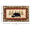 Ursus Collection Rustic Lodge Black Bear and Cub Area Rug with Jute Backing, Brown, 2' X 3'
