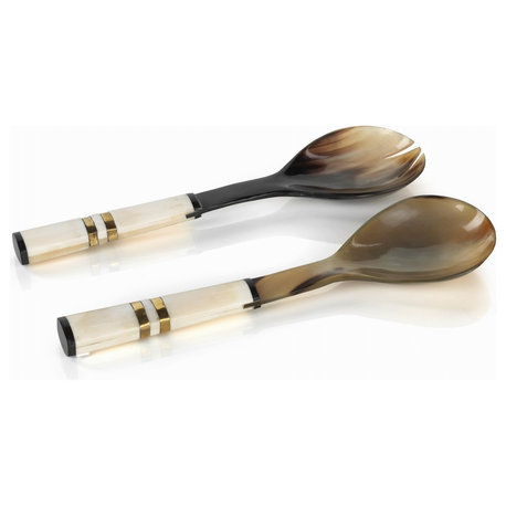 "Cote d Ivoire" 2-Piece Salad Server Set, White Bone Handle