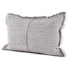 Thais 13"Lx21"W Gray Fabric Fringed Decorative Pillow Cover