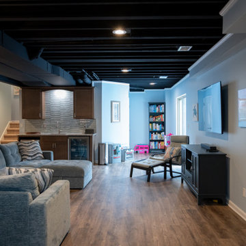 Finished Basement with Wet Bar and Half Bath in Commerce Twp, MI