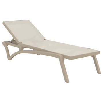 Compamia Pacific Sling Chaise Lounges, Taupe Frame/Taupe Sling