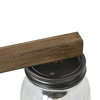 LALUZ 4-Light Antique Wood Brown and Black Mason Jar Farmhouse Vanity Light