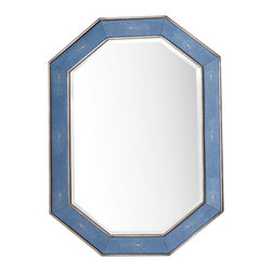 James Martin Tangent Mirror in Silver and Delft Blue - Bathroom Mirrors