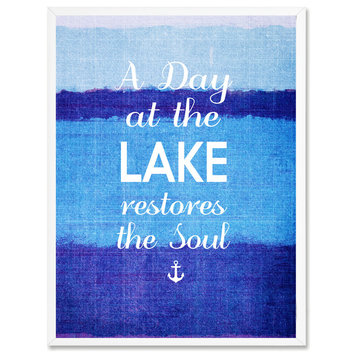 At The Lake Restores The Soul Inspirational, Canvas, Picture Frame, 22"X29"