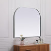 Metal Frame Arch Mirror 36X30 Inch, Silver