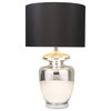 Glass 31" Urn Table Lamp, Silver