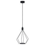 EGLO - Cados LED Geometric Pendant, Black - The Eglo, 13 1/4" Cados Pendant with its simple geometric shape and LED light introduces a fun and modern style to any home