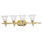Livex Lighting - Livex Lighting 1284-02 French Regency - Four Light Bath Bar - Shade Included: YesFrench Regency Four  Polished Brass White *UL Approved: YES Energy Star Qualified: n/a ADA Certified: n/a  *Number of Lights: Lamp: 4-*Wattage:100w Medium Base bulb(s) *Bulb Included:No *Bulb Type:Medium Base *Finish Type:Polished Brass