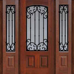 Prehung Side lights Door 80 Fiberglass Valencia Arch Lite - Front Doors