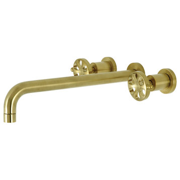 KS8047RX Wall Mount Tub Faucet, Brushed Brass