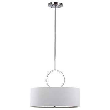 Debonair 3 Light Chrome Ring 18 Inch Dia Drum Adjustable Pendant