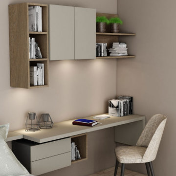 Desk, Home Study Unit Storage Aluminium Beige Grey supplied by Inspired Elements