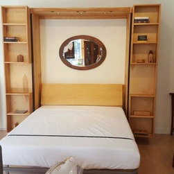 Bi-Folding Bookcase Murphy Bed in Birch - Murphy Beds