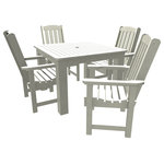 Highwood USA - Lehigh 5-Piece Square Dining Set, White - 100% Made in the USA - backed by US warranty and support