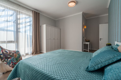 Example of an eclectic bedroom design in Other