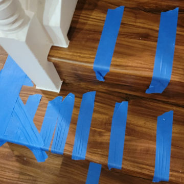 Brazilian Cherry Stair (Rounded first step / solid no white riser)