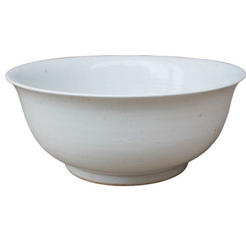 Bowl BUSAN White Colors May Vary Variable Ceramic Handmade Ha
