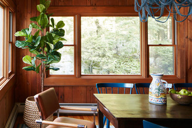 Mountain style dining room photo in New York