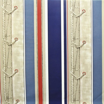 Sail boat fabric nautical rope rigging red blue stripes