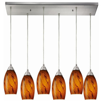 6 Light Configurable Pendant In French Country Style-9 Inches Tall and 30