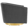 Twist Accent Lounge Performance Velvet Swivel Chair, Gold Charcoal