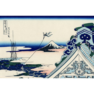 Asakusa Honganji Temple by Katsushika Hokusai, art print