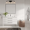 Celios Bathroom Vanity, White With Black Trim, 48", Single Sink, Freestanding